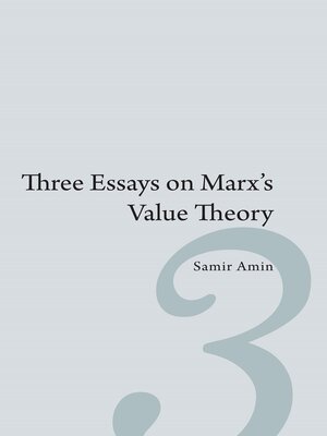 cover image of Three Essays on Marx’s Value Theory